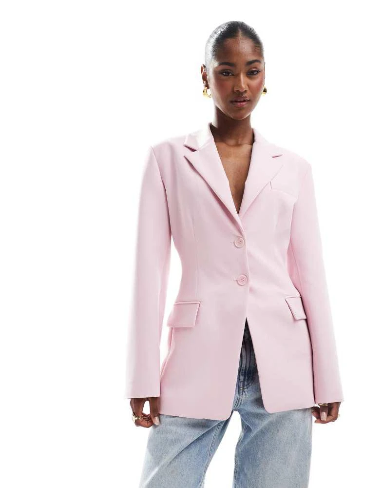 asos pink blazer dress ASOS Design - Double Breasted Blazer - Women - Polyester/Viscose/Elastane - 0 US