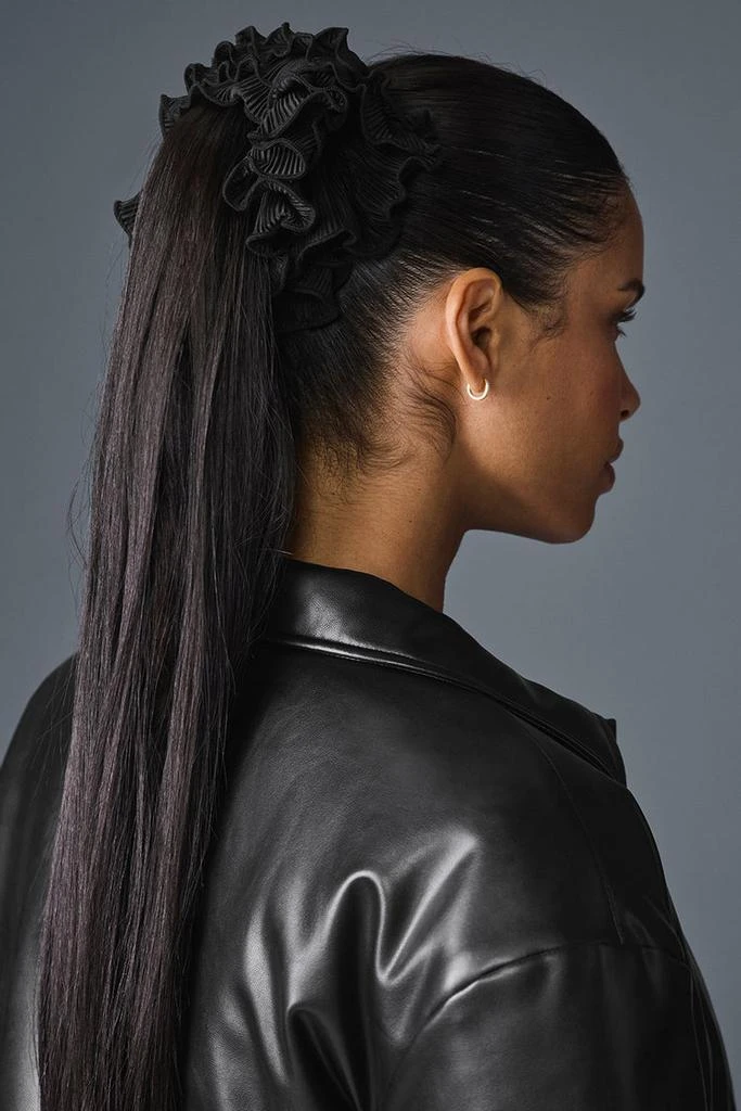 Alo Micro Plisse Oversize Scrunchie - Black 1
