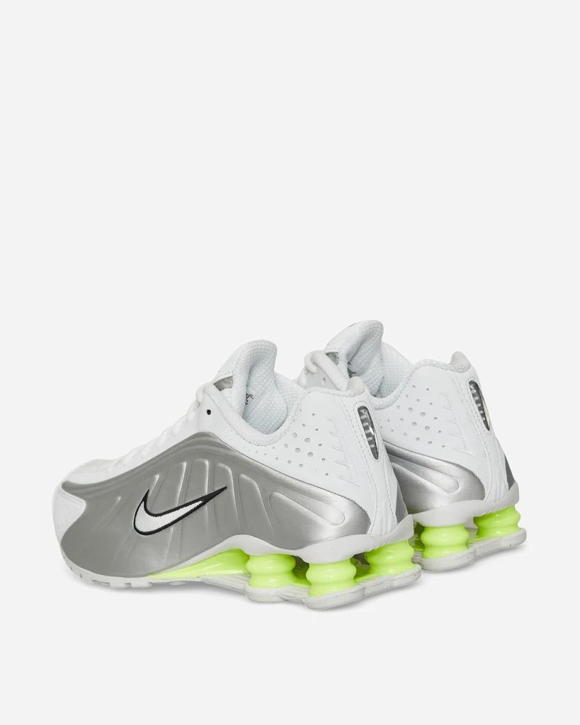 NIKE Women's Shox R4 Sneakers White / Metallic Silver / Volt 5