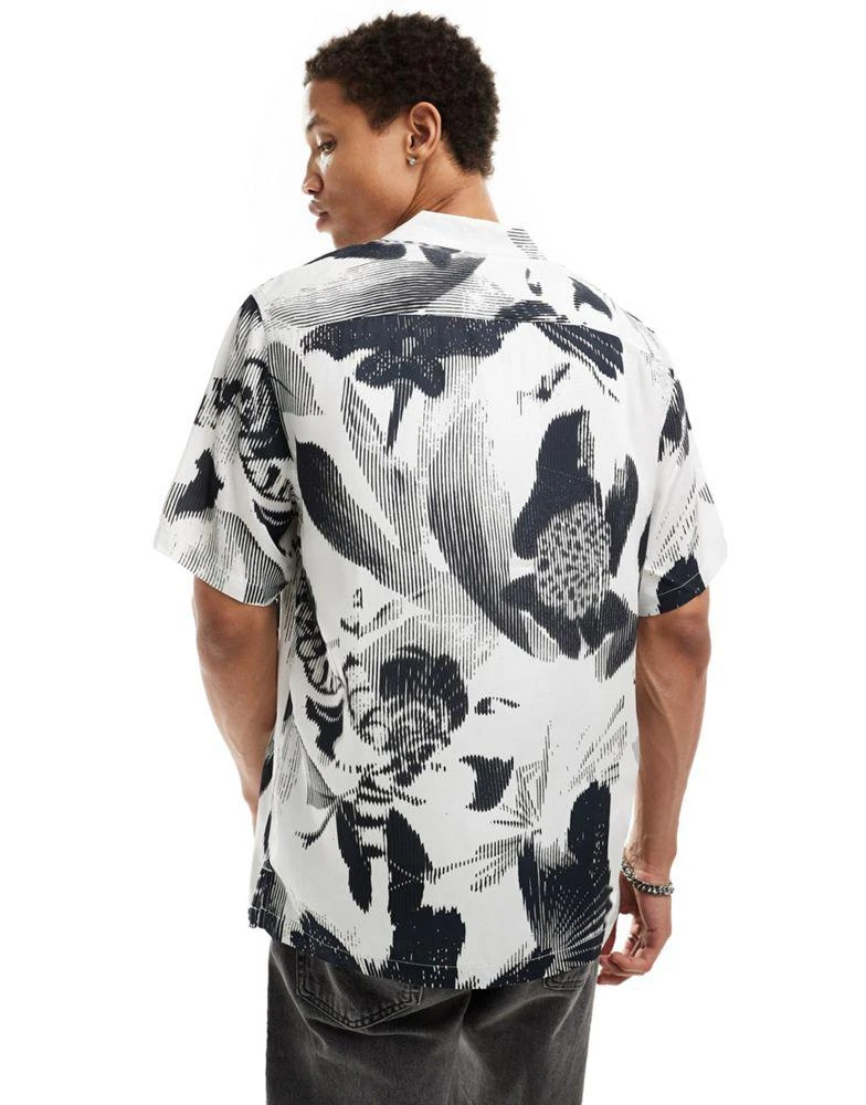 ALL SAINTS AllSaints Frequency short sleeve shirt in white floral 4