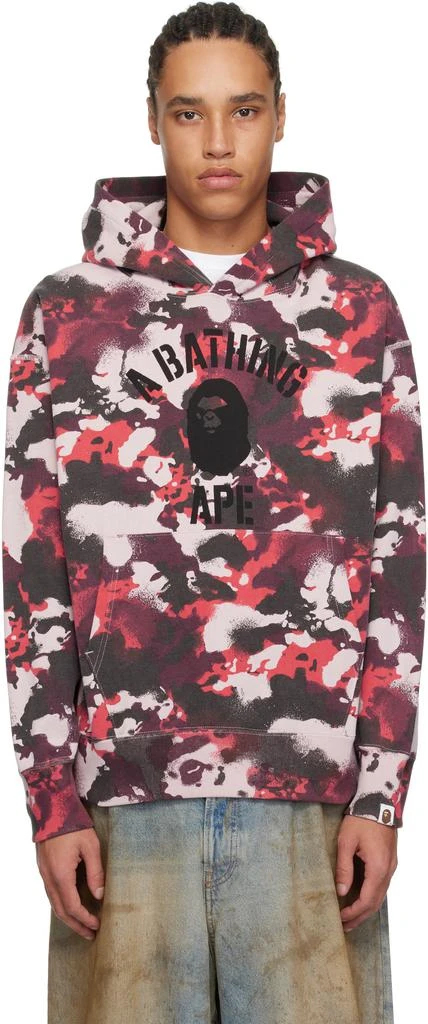 Bape Red Map Camo Hoodie 1