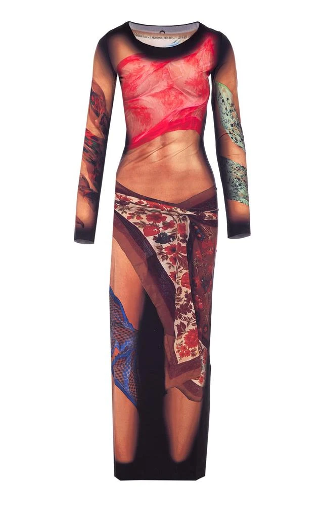 MARINE SERRE Draped Statue Long Dress 1