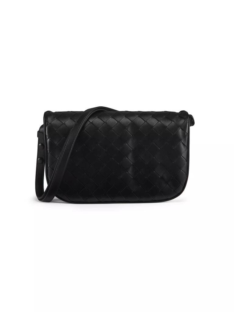 Bottega Veneta Puff Pouch On Strap Intrecciato Leather Bag