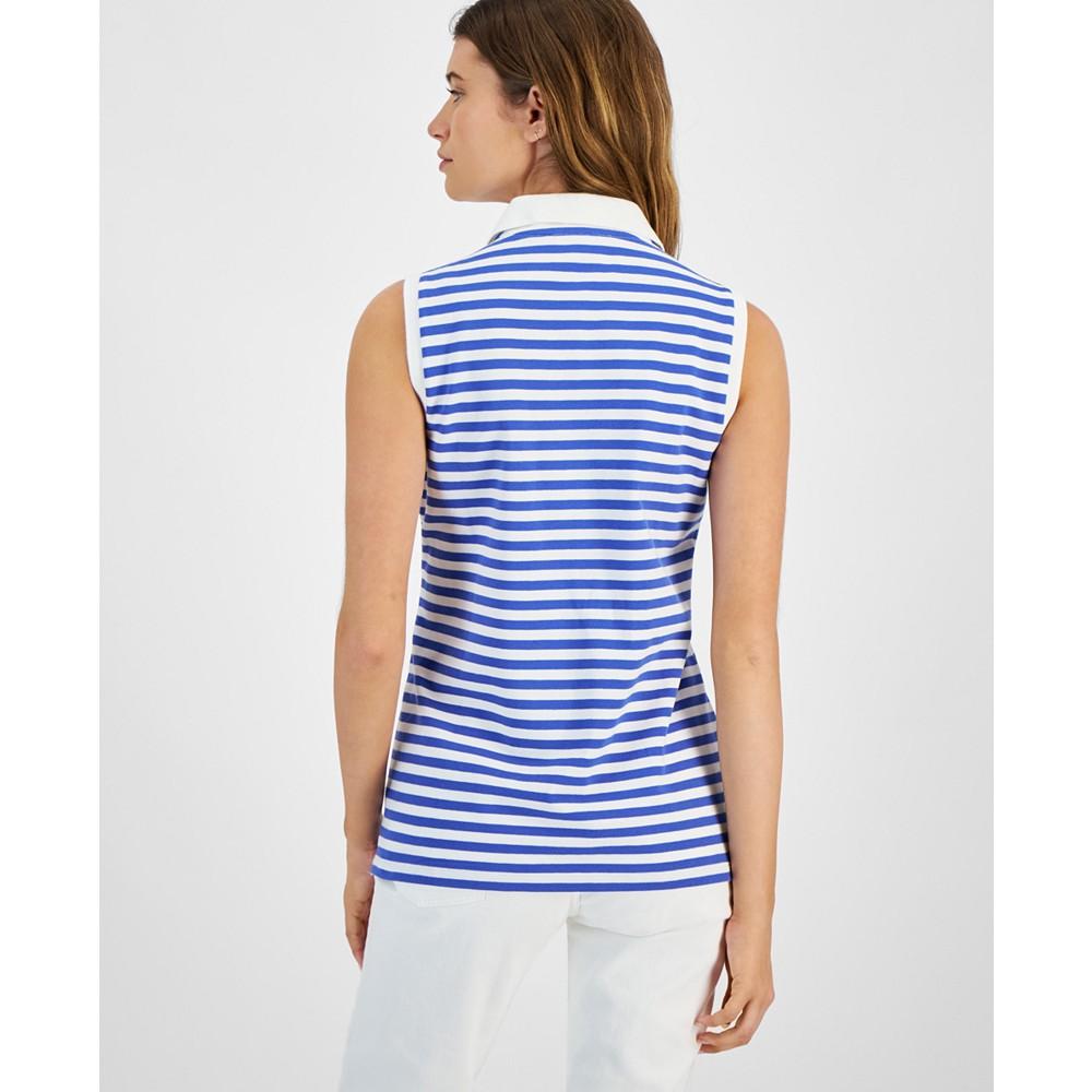 Tommy Hilfiger Women's Striped Sleeveless Polo Shirt