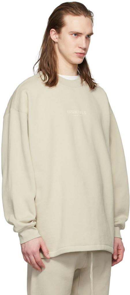 Essentials Beige Relaxed Crewneck Sweatshirt