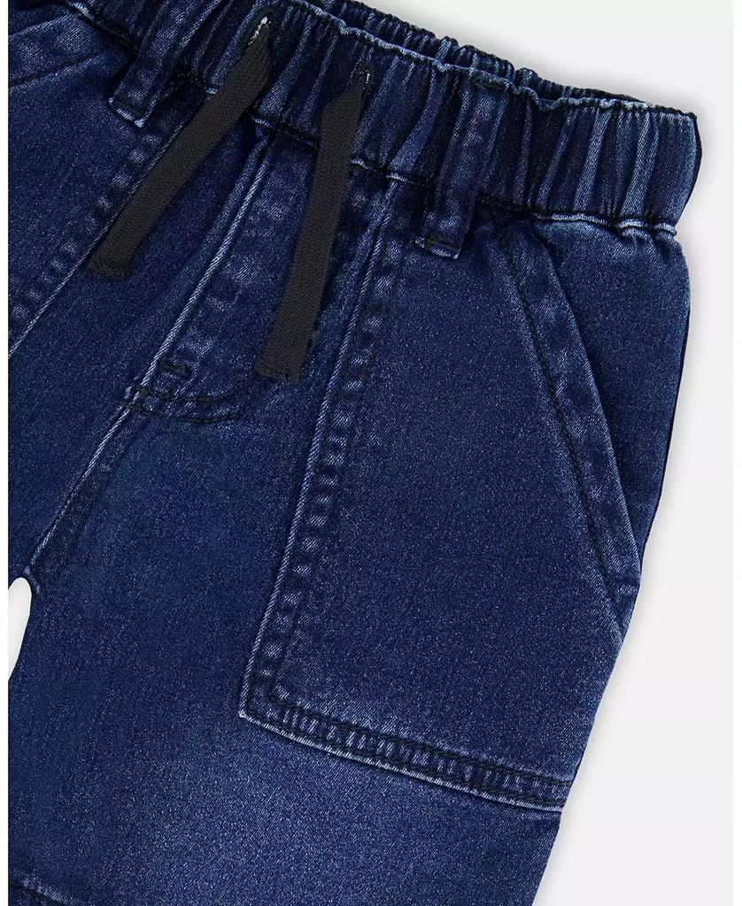 Deux par Deux Baby Boy French Terry Navy Blue Denim Shorts 5