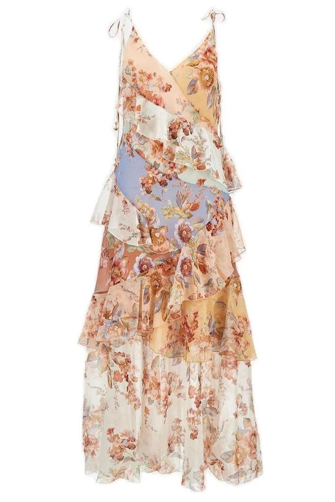 open lace back dress Zimmermann Golden Ruffle Mini Dress | Yellow/Floral | Size 2 main image 1