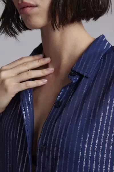 WILDFANG WILDFANG Empower Pinstripe Shirt Dress 4