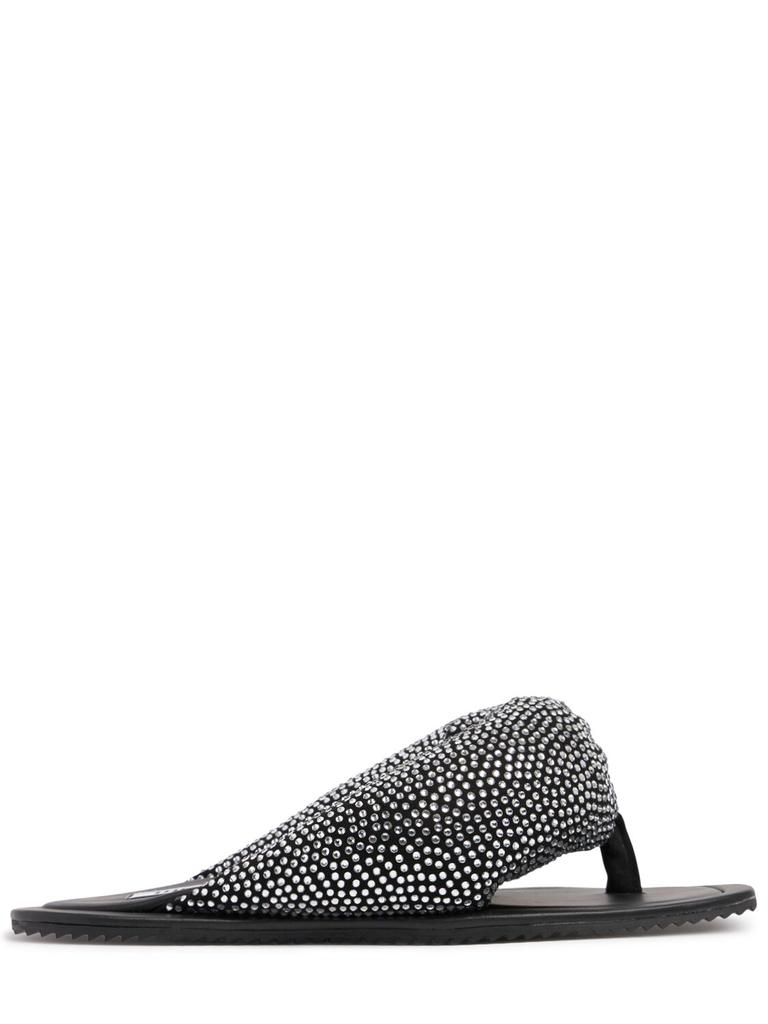 THE ATTICO Indie Max Suede & Crystal Flat Sandals