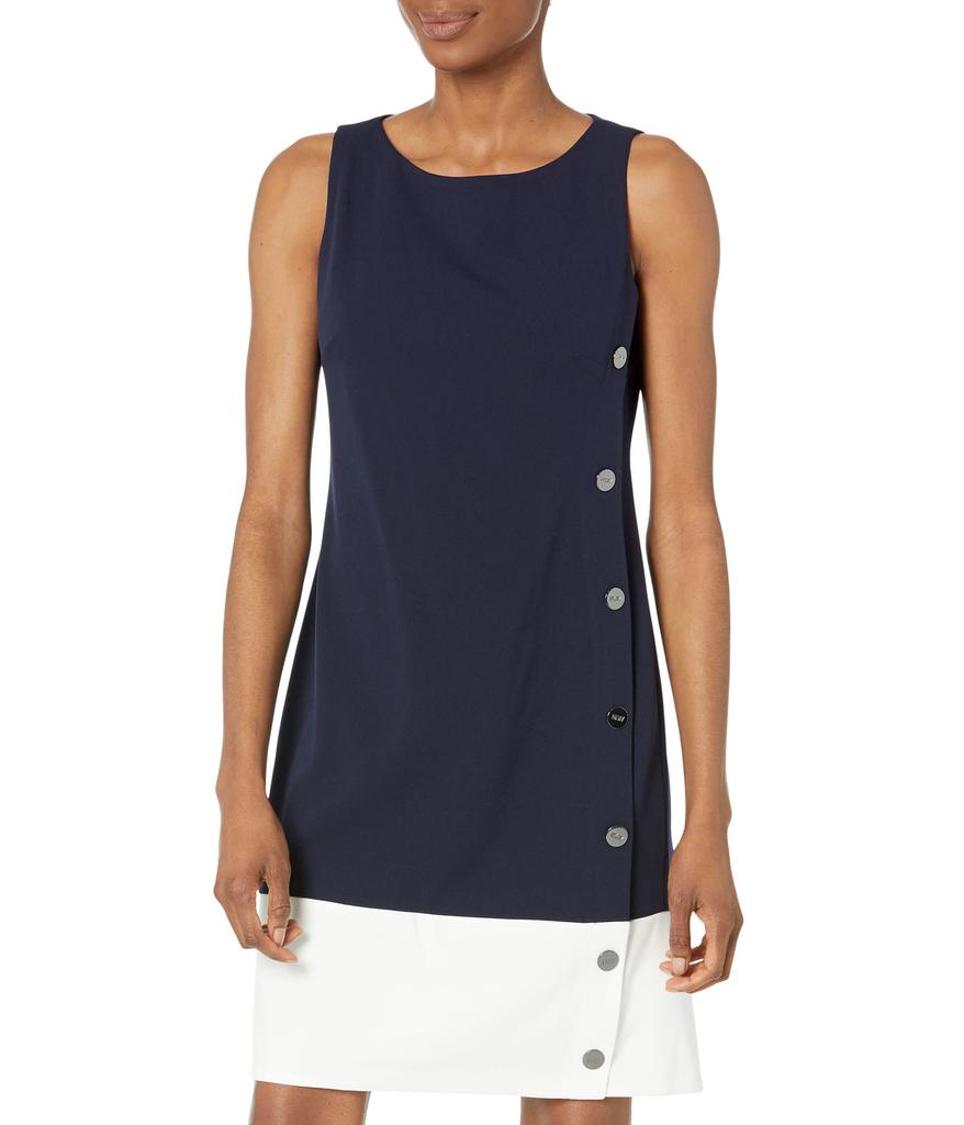 DKNY Sleeveless Color-Blocked Shift Dress