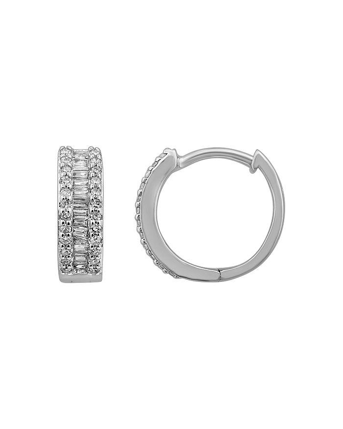 Bloomingdale's Diamond Baguette Hoop Earrings in 14K White Gold, 0.25 ct. t.w.