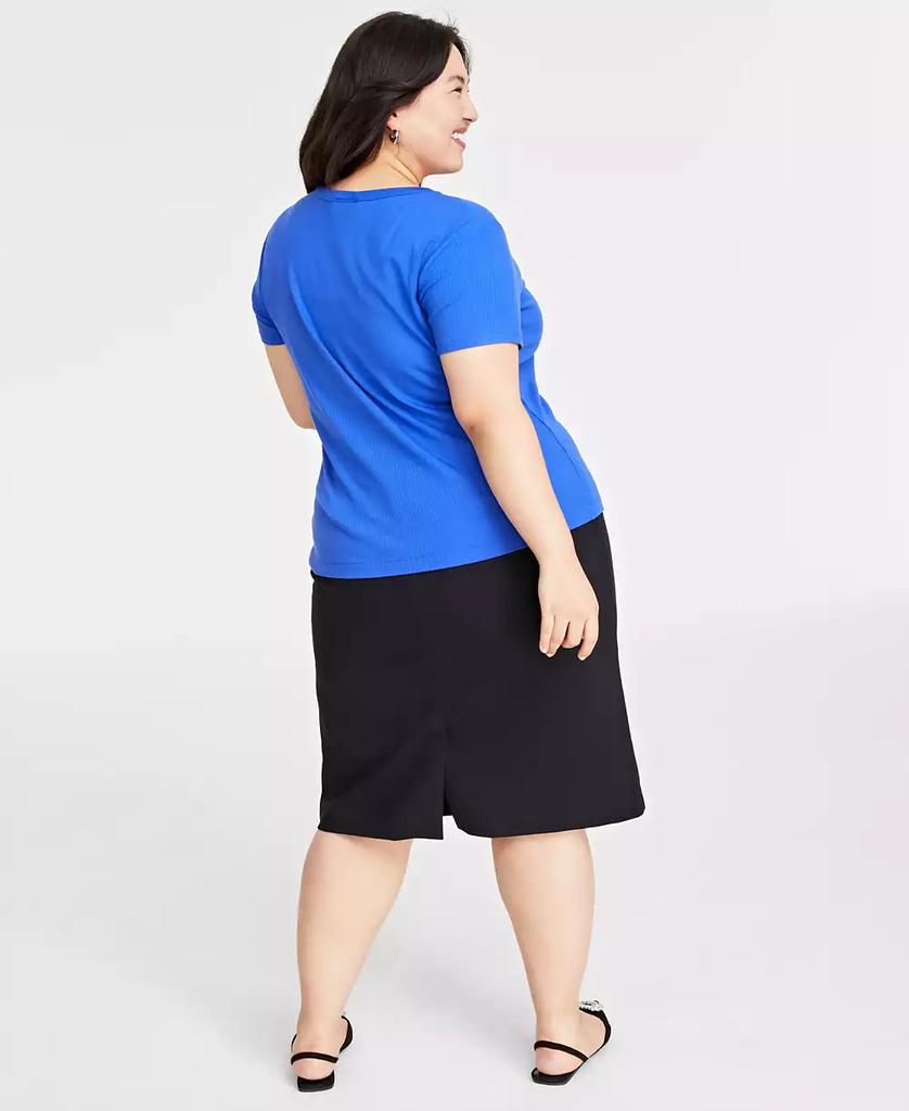 On 34th Women’s Ribbed T-Shirt, Created for Macy’s