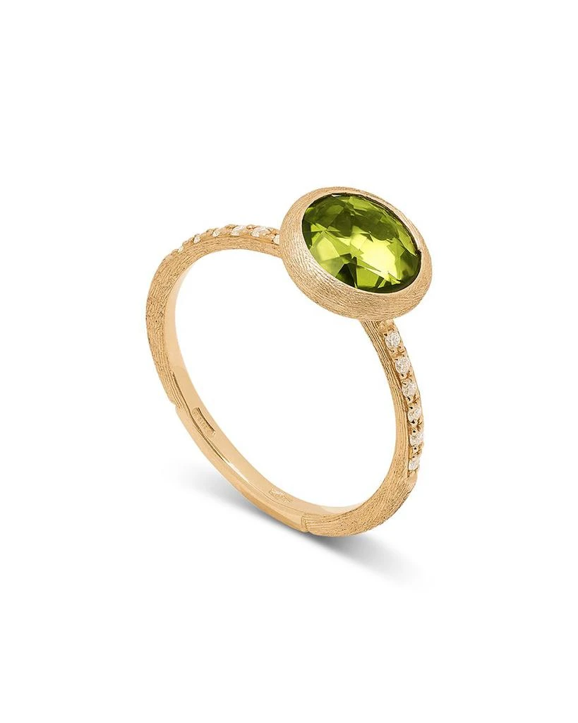 Marco Bicego 18K Yellow Gold Jaipur Color Peridot & Diamond Bezel Ring 1