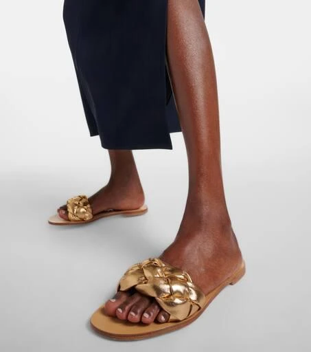 Souliers Martinez Pelota braided leather slides 4