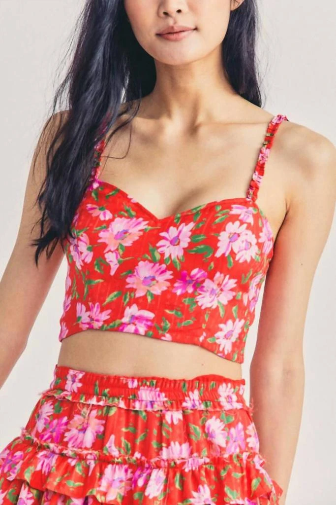 LOVESHACKFANCY Finelli Bralette In Mambo Red 2