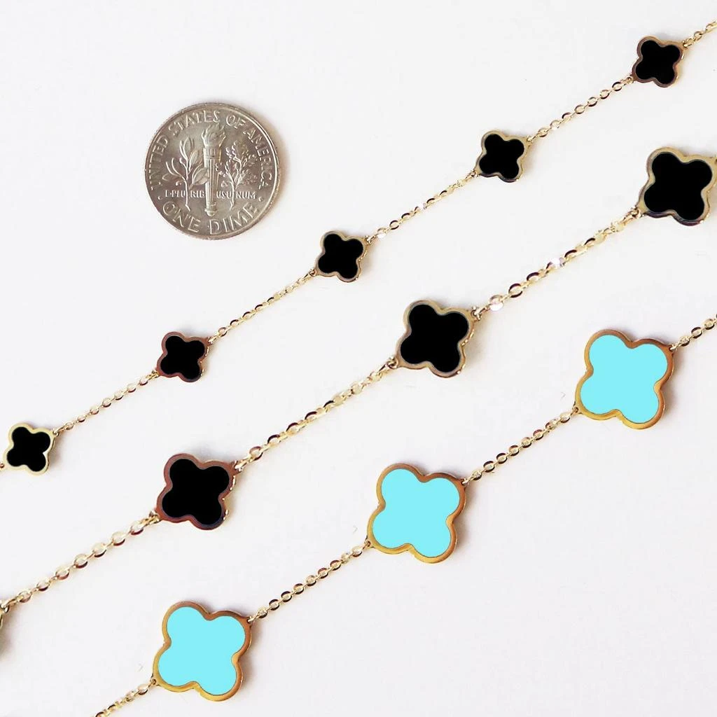The Lovery Large Turquoise Clover Necklace 3