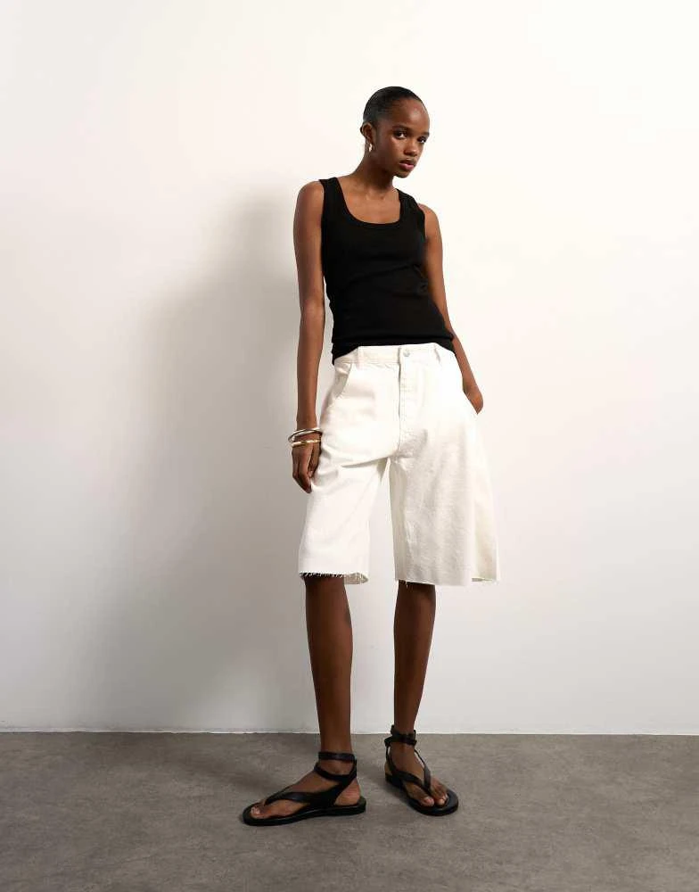 Topshop Topshop denim barrel jort in ecru