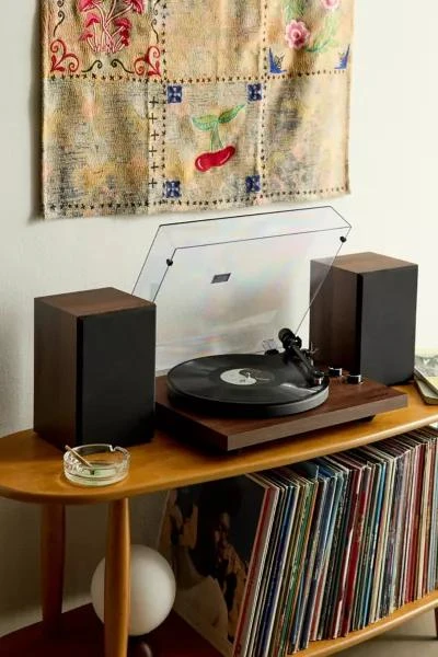 Crosley Crosley C62 Record Player & Speakers Shelf System 1