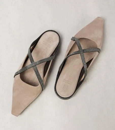 Brunello Cucinelli Monili suede mules 5