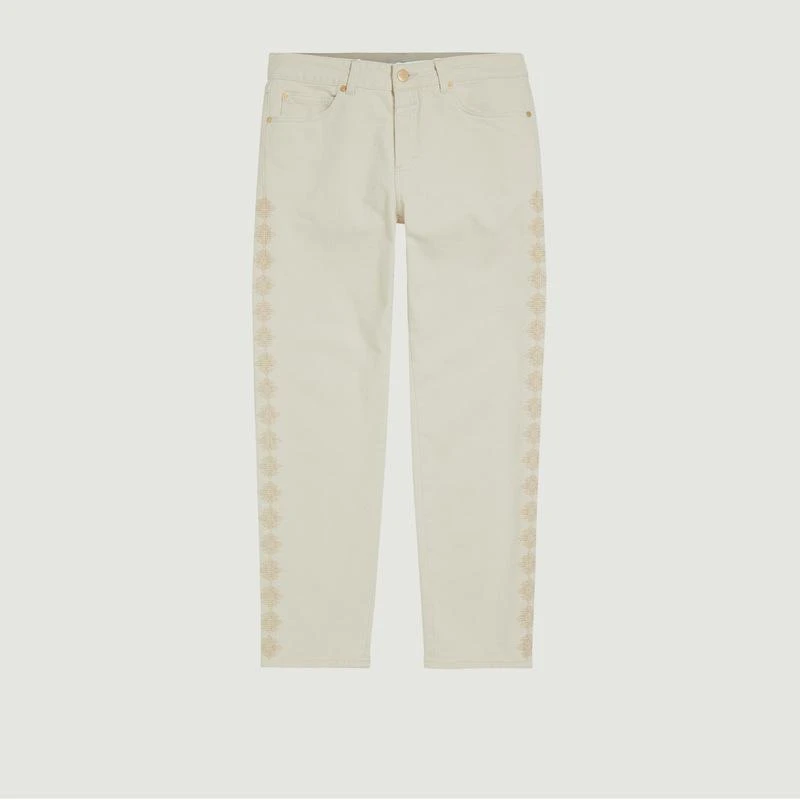 Closed Jay 7/8th Length Embroidered Jeans Crème CLOSED 5