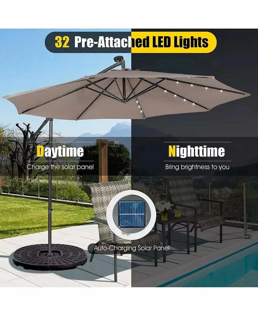 GOUUN 10 Feet Patio Cantilever Umbrella with Tilting System 5
