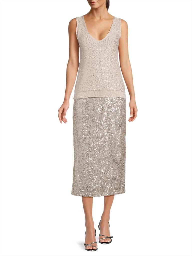 Weekend Max Mara Ottelia Sequined Stretch Jersey Midi-Skirt 2
