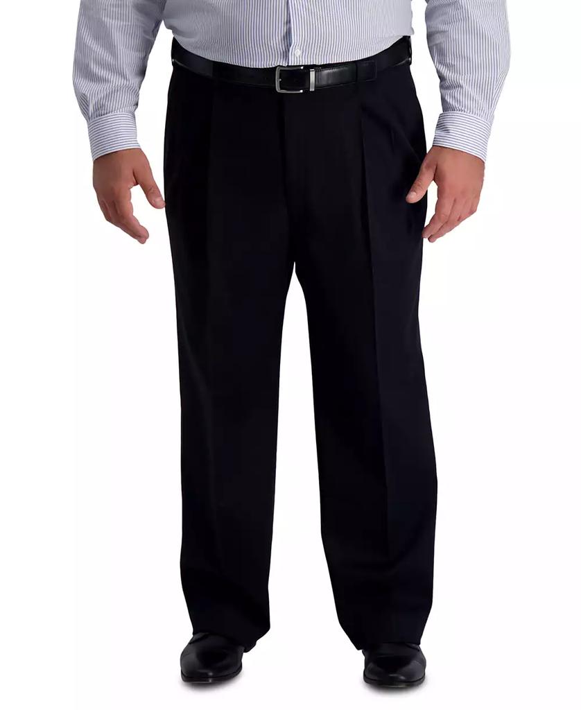 Haggar Men's Big & Tall Iron Free Premium Khaki Classic-Fit Pleated Pant