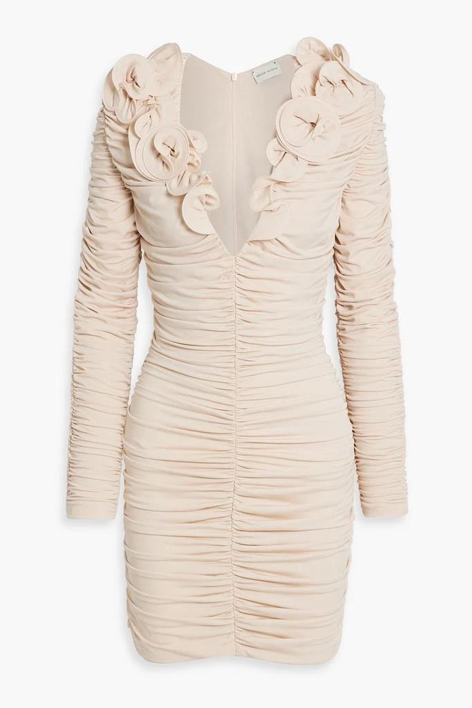 Shop Floral-appliqud ruched stretch-jersey mini dress on Sale at  BeyondStyle  Get 65% Off Floral-appliqud ruched stretch-jersey mini dress  with Limited-Time Flash Deals, Exclusive Discounts, and Special Offers.  Enjoy Unbeatable Savings on