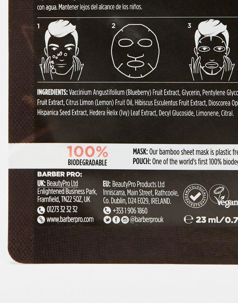 Barber Pro Barber Pro Anti- Ageing Vitamin C Sheet Mask 2