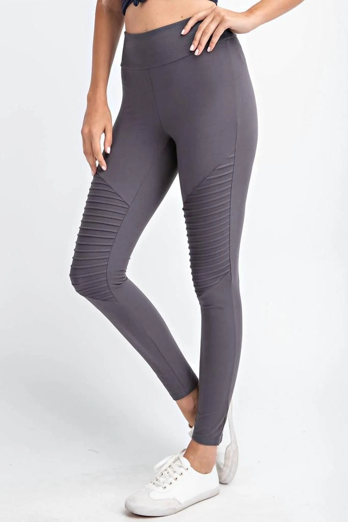 mono b Full Length Moto Leggings In Grey 1