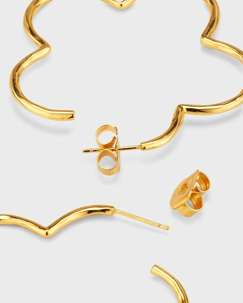 NEST Jewelry Flower Hammered Skinny Hoop Earrings 4