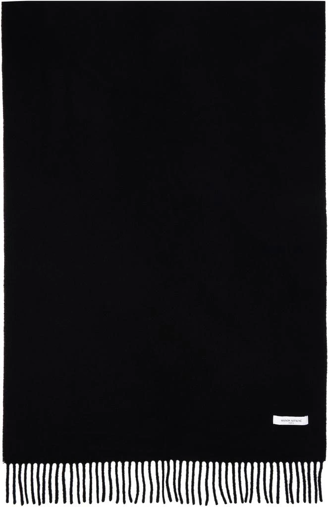 Maison Kitsune Black Bold Fox Head Scarf 2