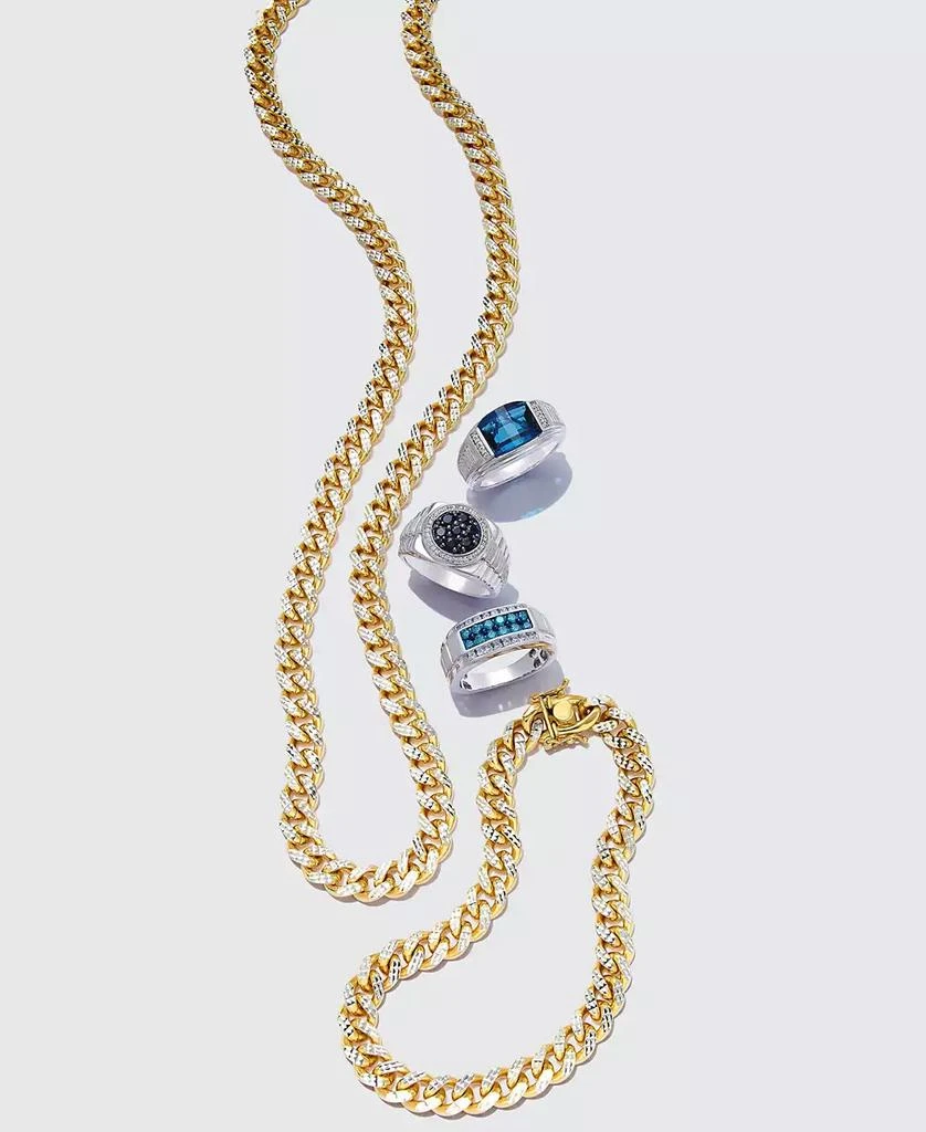 Macy
s Men
s Two-Tone Cuban Link Chain Bracelet in 14k Gold-Plated Sterling Silver and Sterling Silver 5