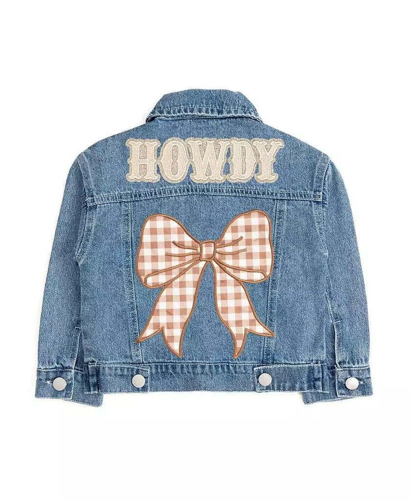Sweet Wink Toddler Girls Howdy Gingham Bow Patch Denim Jacket 3
