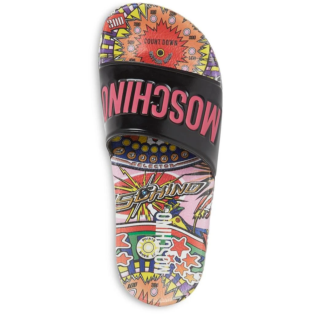 Moschino Womens Printed Flat Slide Sandals 2