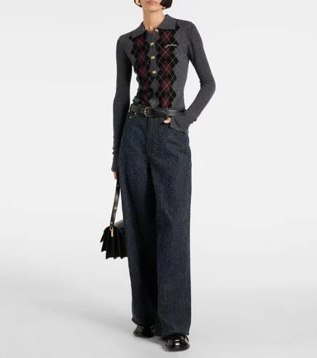Ganni Fluffy mid-rise wide-leg jeans 2