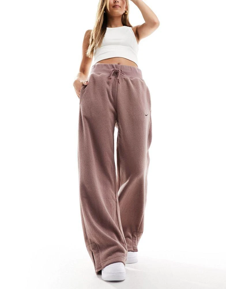 NIKE Nike mini swoosh high waisted joggers in purple- STONE 3