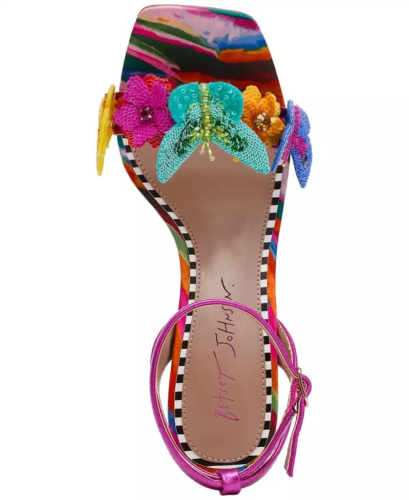 Betsey Johnson Women's Apolo Butterfly Lucite Wedge Sandals 4