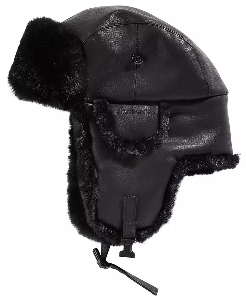 STETSON Men's Faux-Leather Trapper Hat