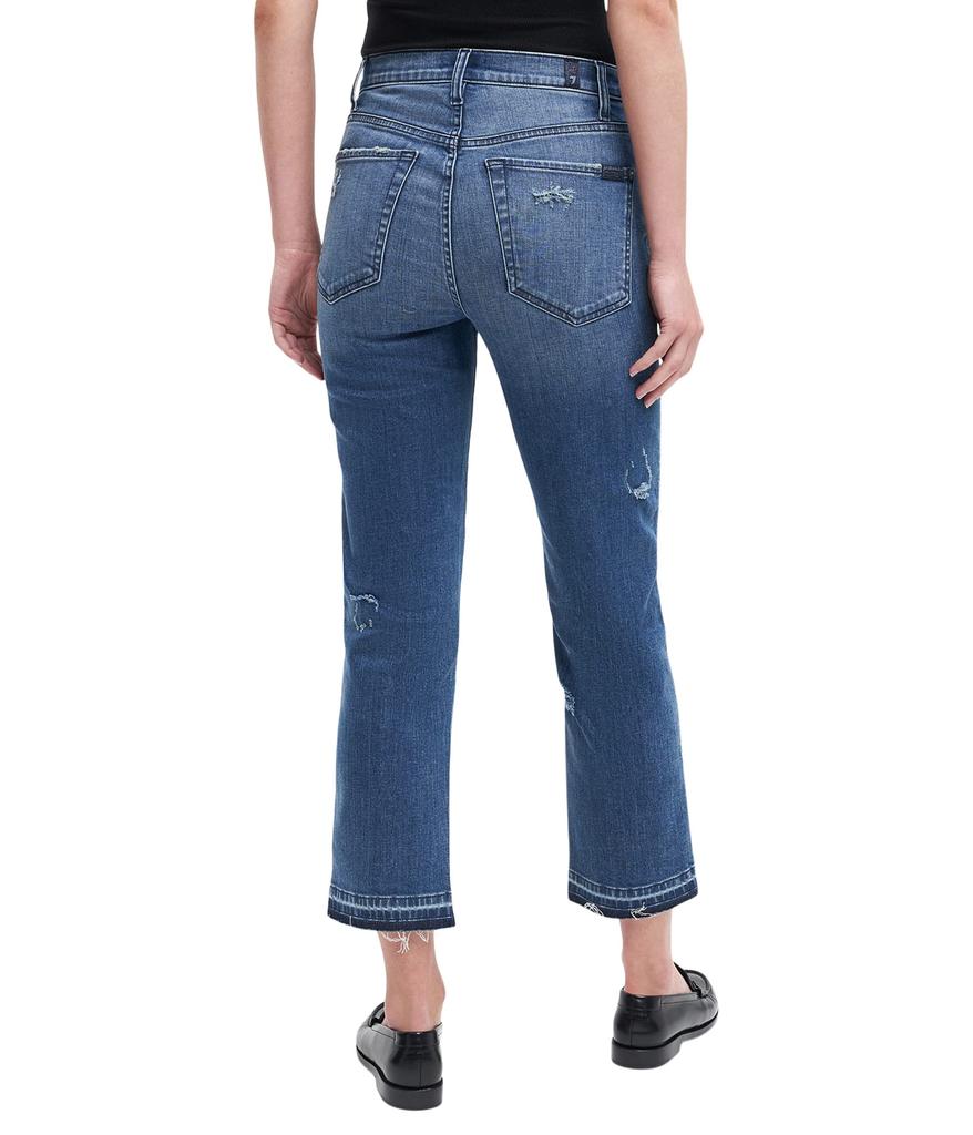 7 For All Mankind High-Waist Cropped Straight in Sfam Alfred/Destroy