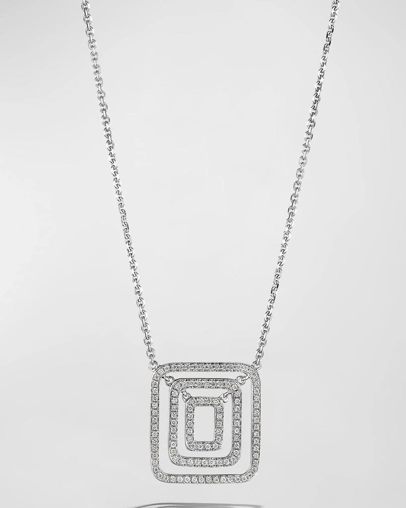 Mimi So 18K White Gold Piece Square Swing Pave Diamond Necklace 1