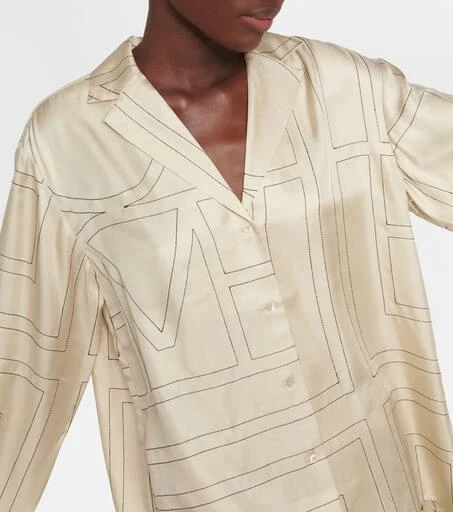 Totême Logo-embroidered silk shirt 4