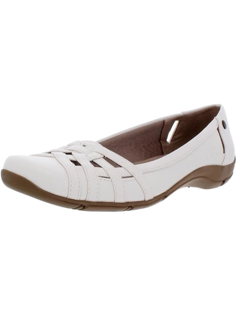 LifeStride Diverse  Womens Faux Leather Square Toe Flats 1