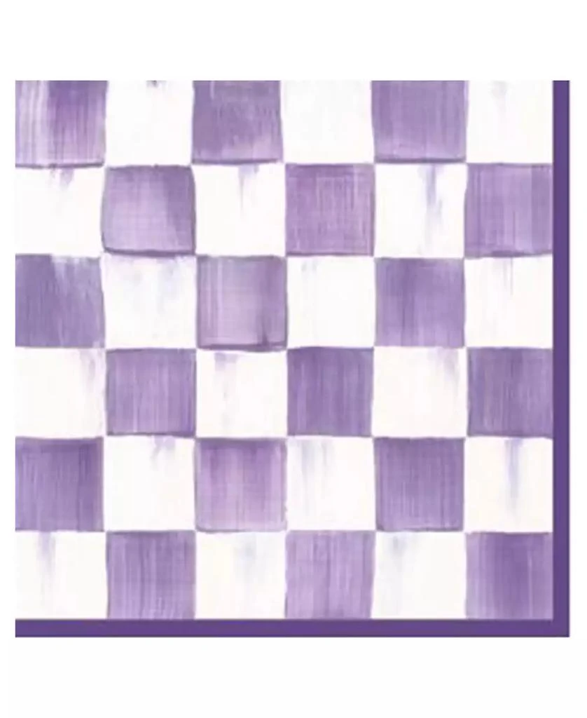 MacKenzie-Childs Violet Check Cocktail Paper Napkins, 20-Pack