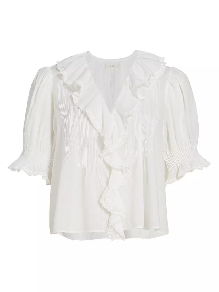 DÔEN Henri Ruffled Puff-Sleeve Top