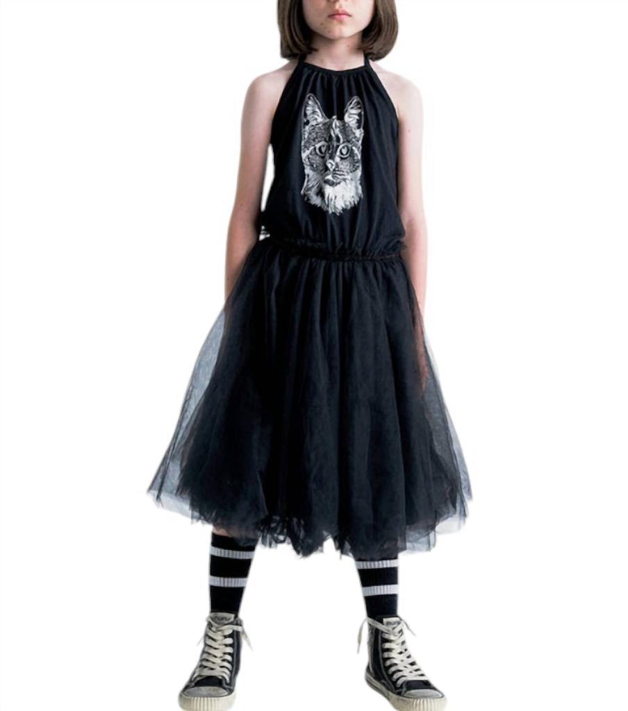 Nununu Girls's Cool Cat Collar Dress