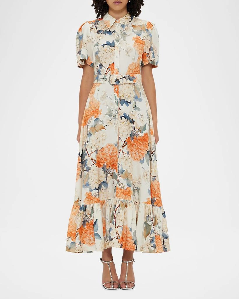 LEO LIN Becca Belted Floral-Print Midi Shirtdress 2