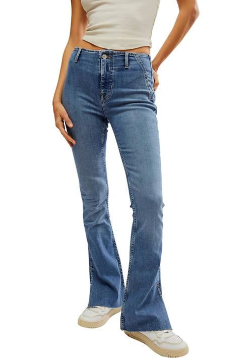 Free People People We The Free Level Up Slit Slim Flare Jeans 1