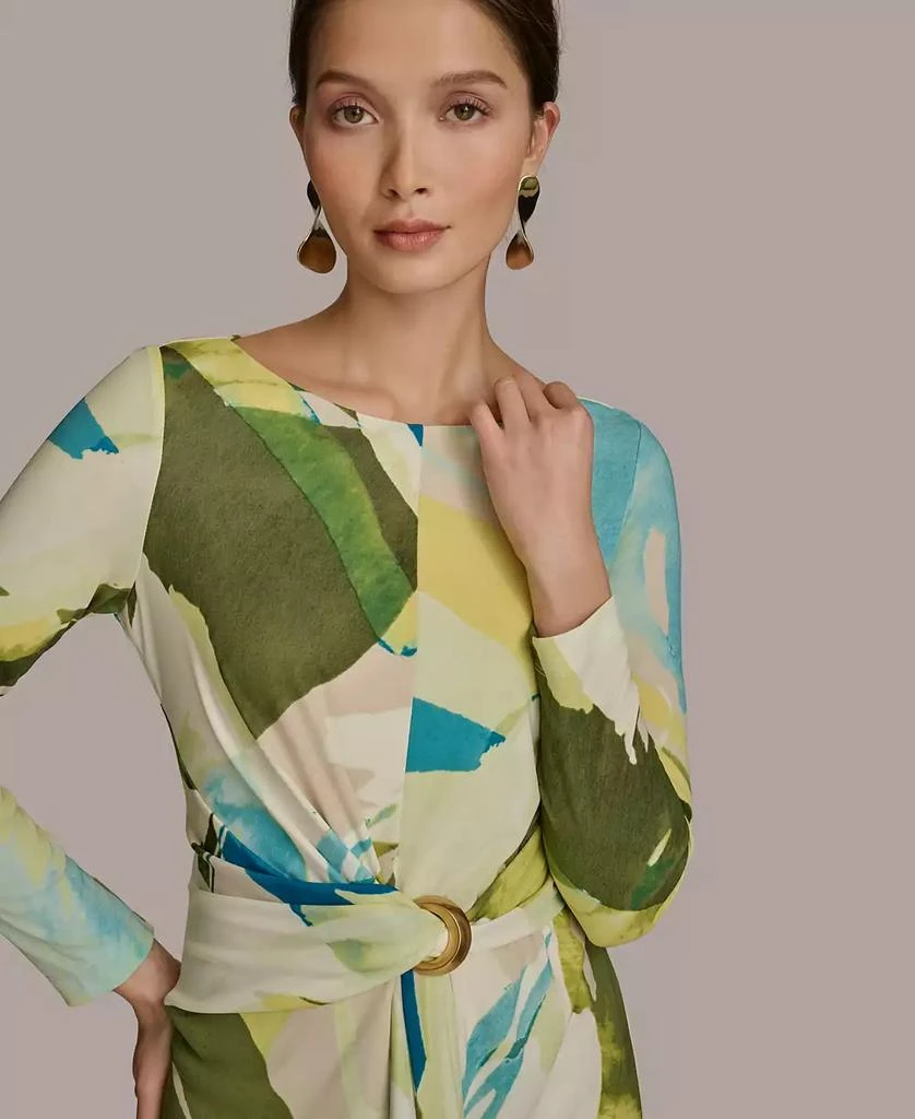 Donna Karan Women's Printed Draped-Sash Dress 4