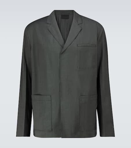 Prada Single-breasted wool poplin jacket